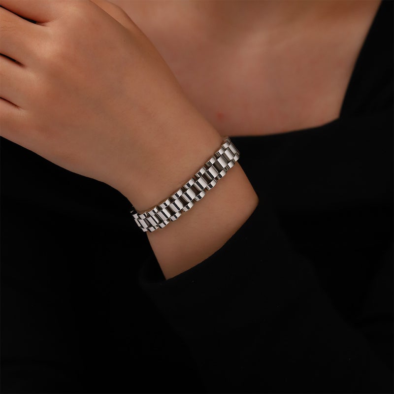 Ins Fashion Popular Elegant Bracelet Stainless Steel Business Style Watch Chain Adjustable Hand Jewelry Titanium Steel Watch Chain - Image 3